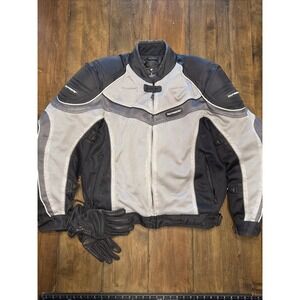 Tourmaster Intake Series 2 White/Black Mesh Jacket/Armored/Size XL Motorcycle